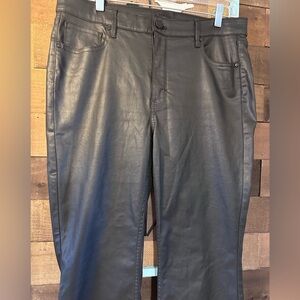 White House Black Market Black Coated Slim Boot Pants, size 12